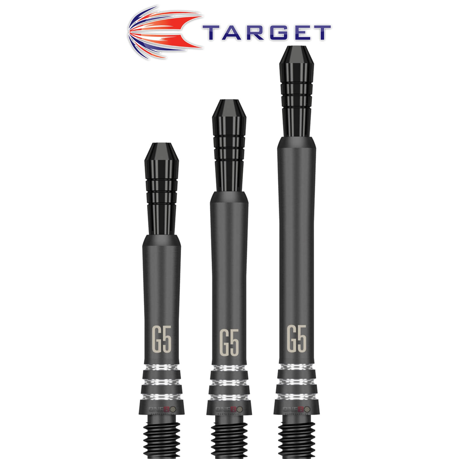 Dart Shafts - Target - Phil Taylor Power Gen 5 Black Titanium Dart Shafts 