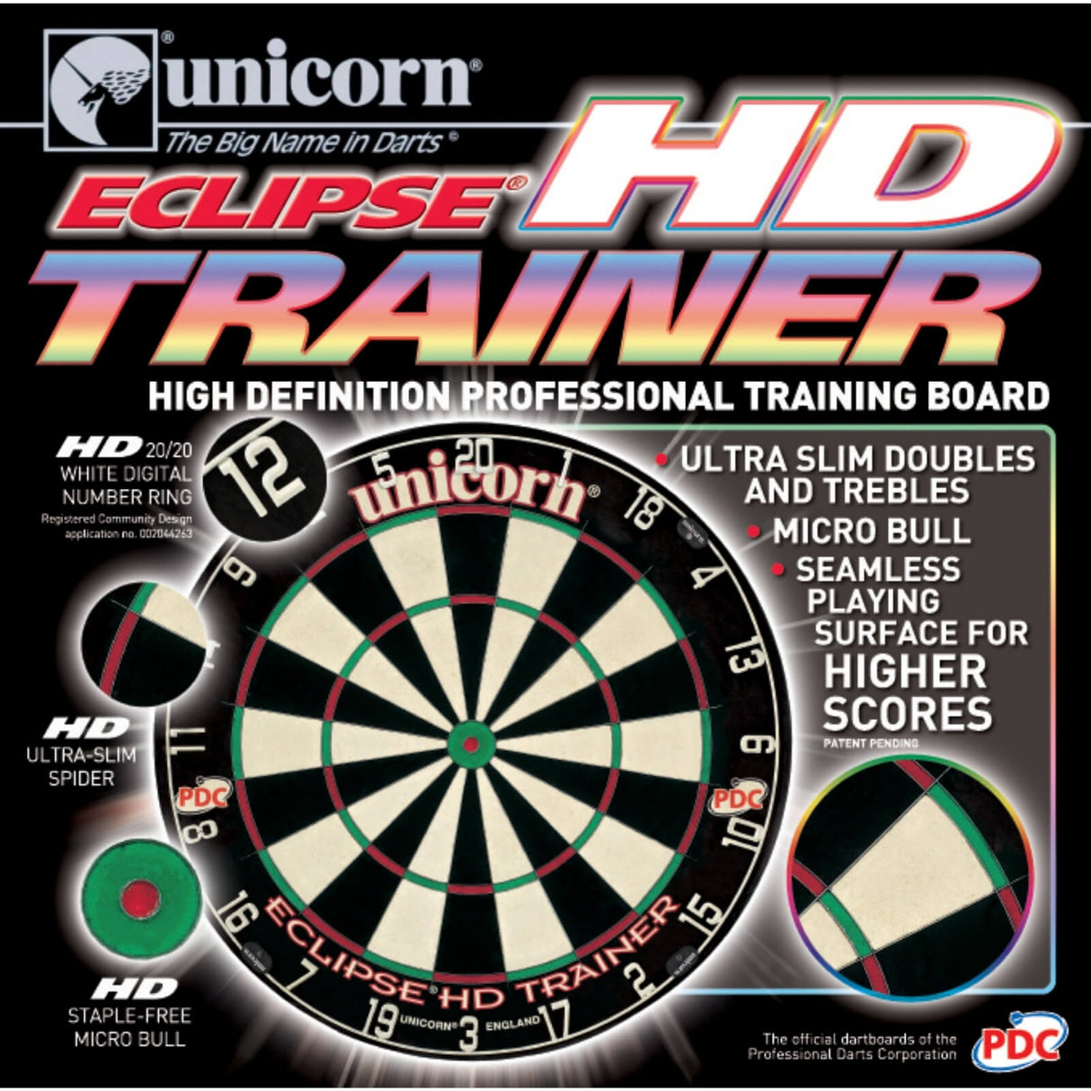 Unicorn - Eclipse HD Trainer Dartboard -