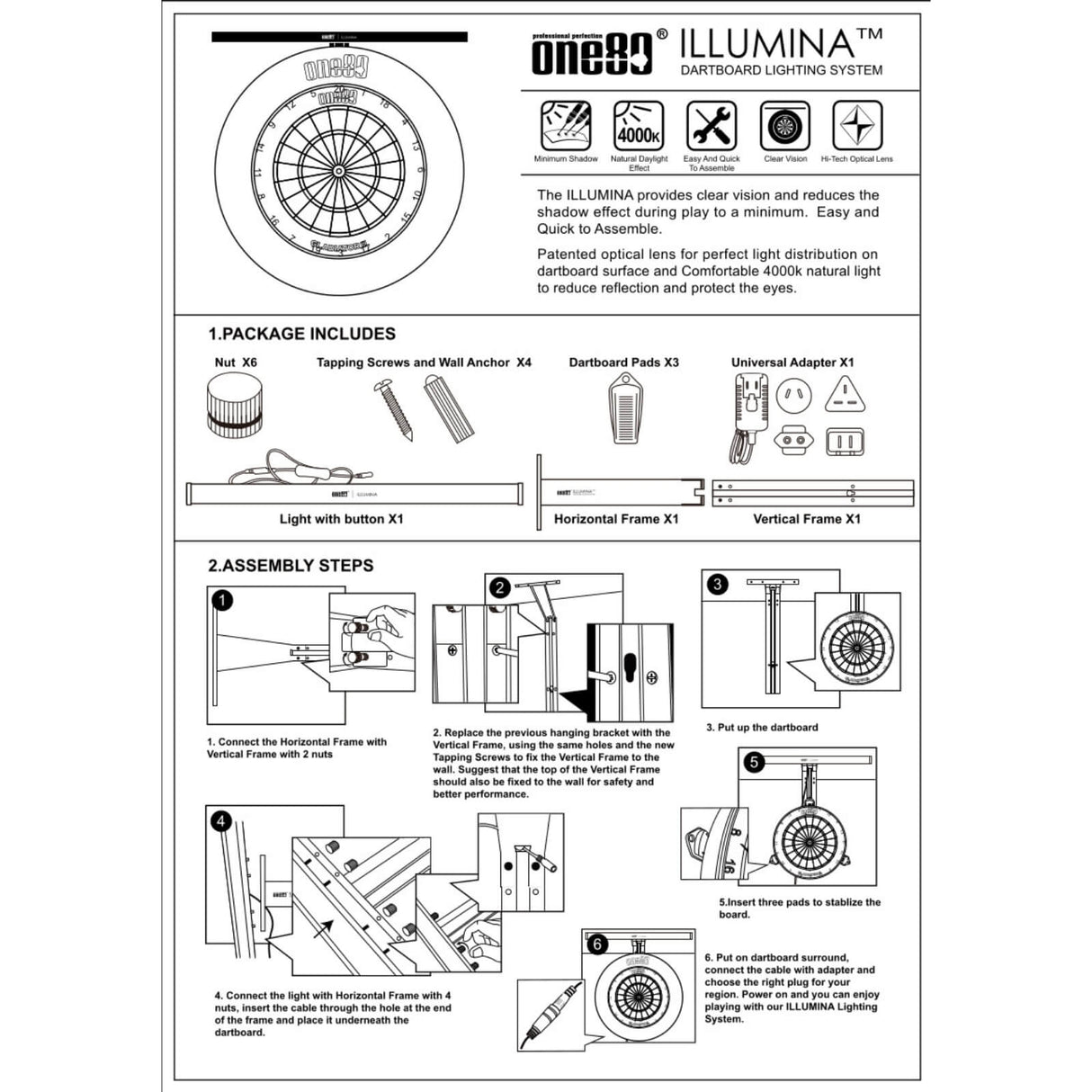 One80 - Illumina Dartboard Light -