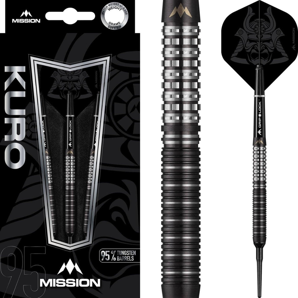 Mission - Kuro M1 Darts - Soft Tip - 95% Tungsten - 21g 23g -