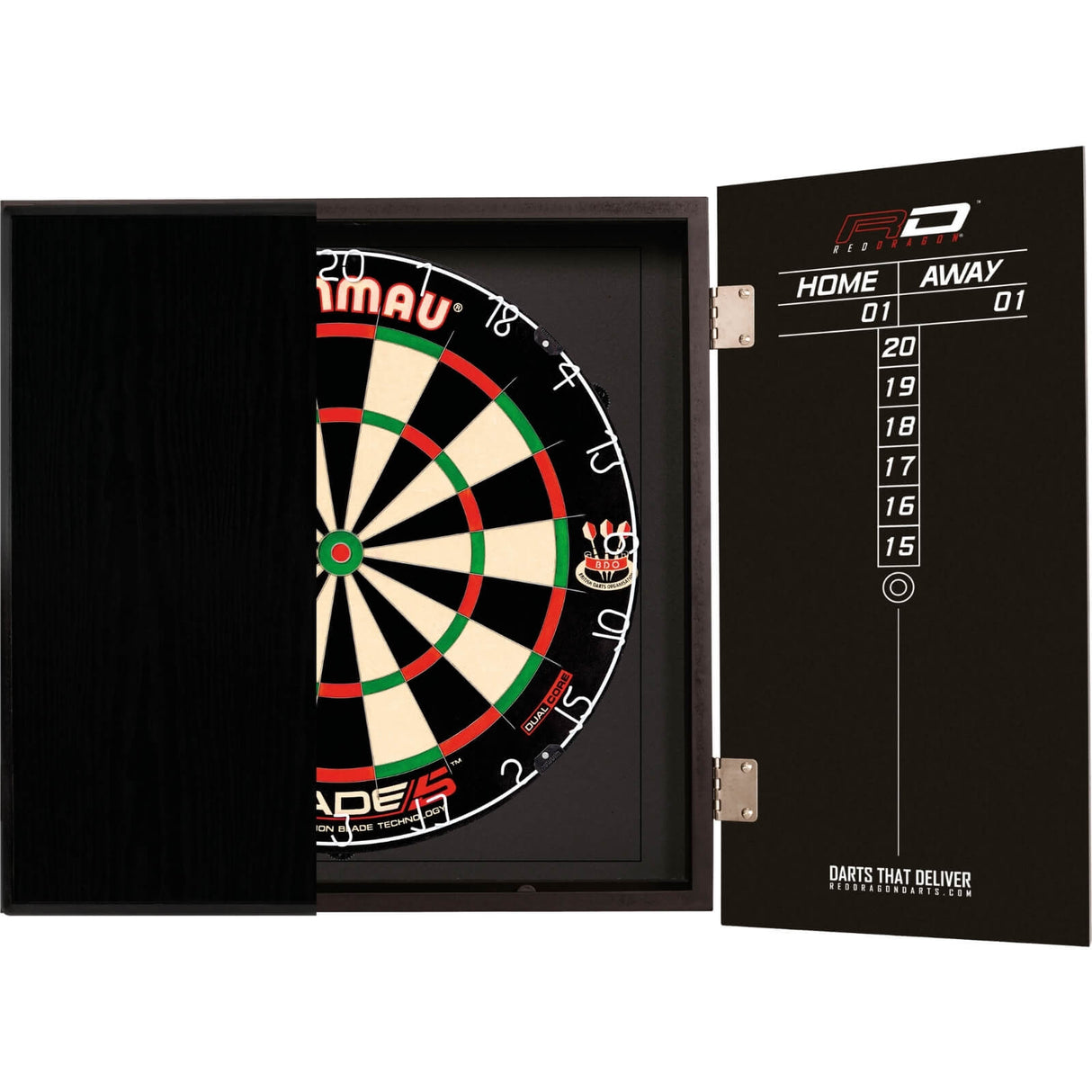 Red Dragon - Deluxe Dartboard Cabinet -