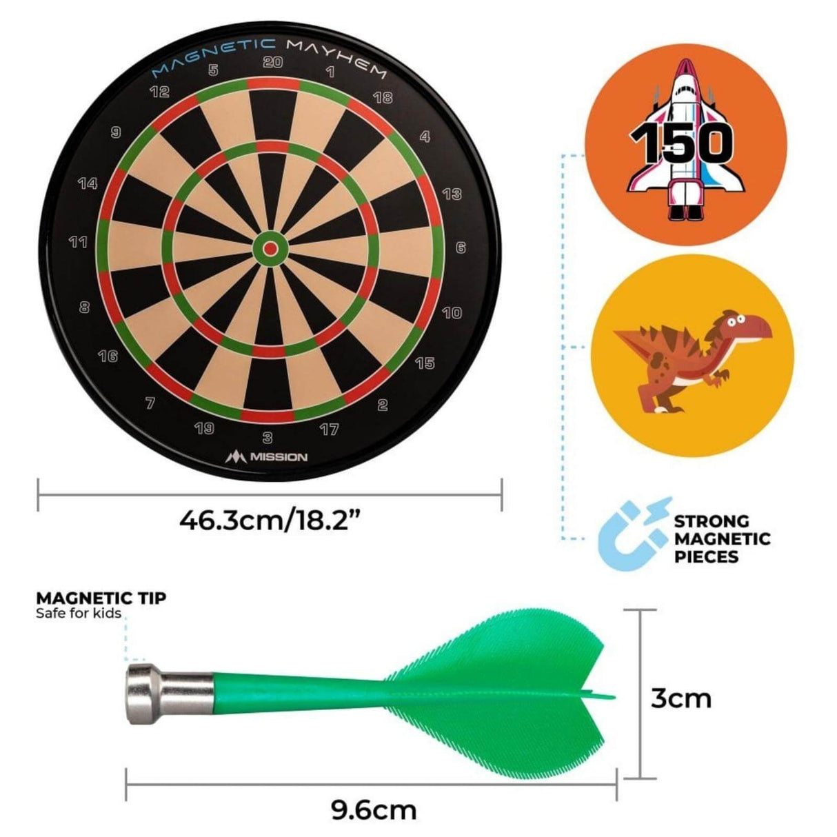 Mission - Magnetic Mayhem - A Fun And Safe Magnetic Dart Board Set For The Whole Family! -