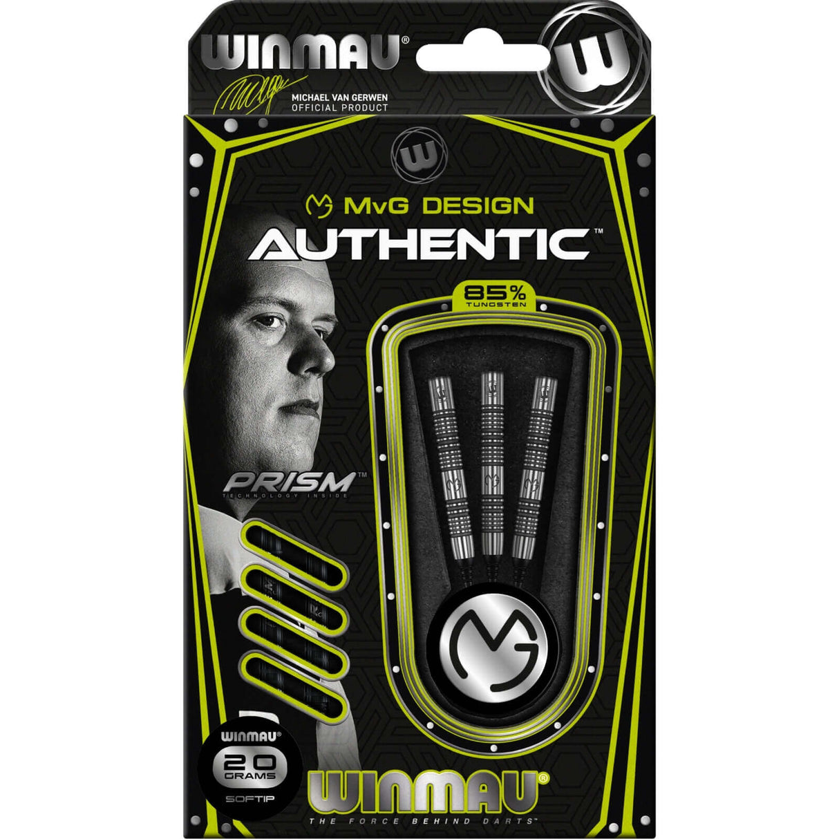 Winmau - MvG Authentic Darts - Soft Tip - 90% Tungsten - 20g -