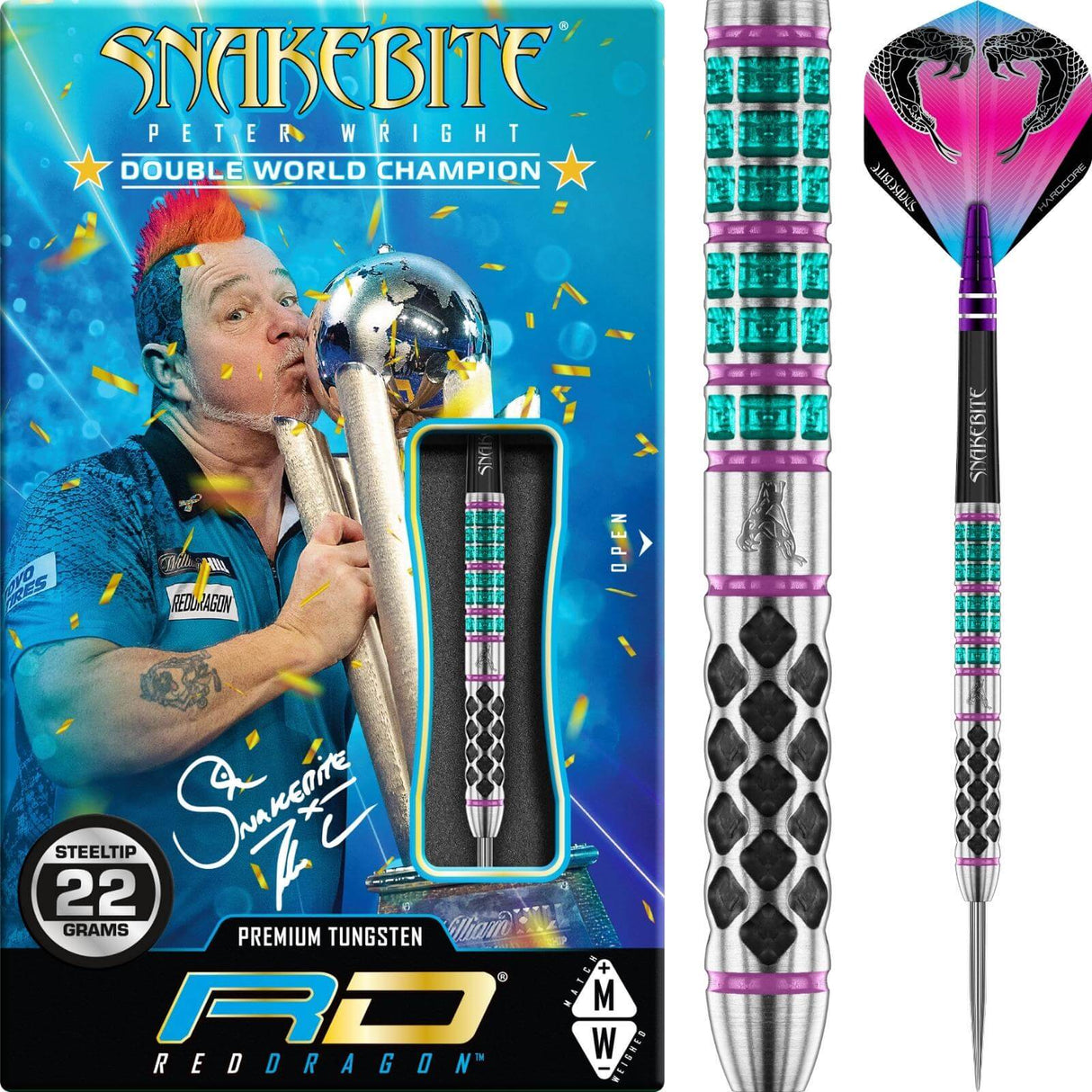 Red Dragon - Peter Wright Supa-Venom Darts - 90% Tungsten - 21g 22g 23g 24g -
