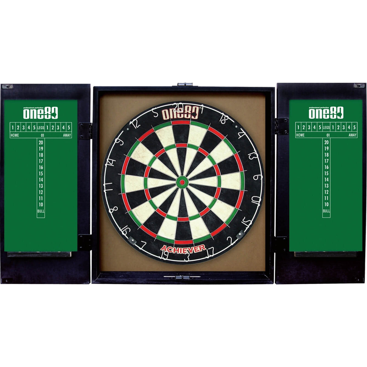 One80 - Pro Achiever Dartboard & Cabinet Set -