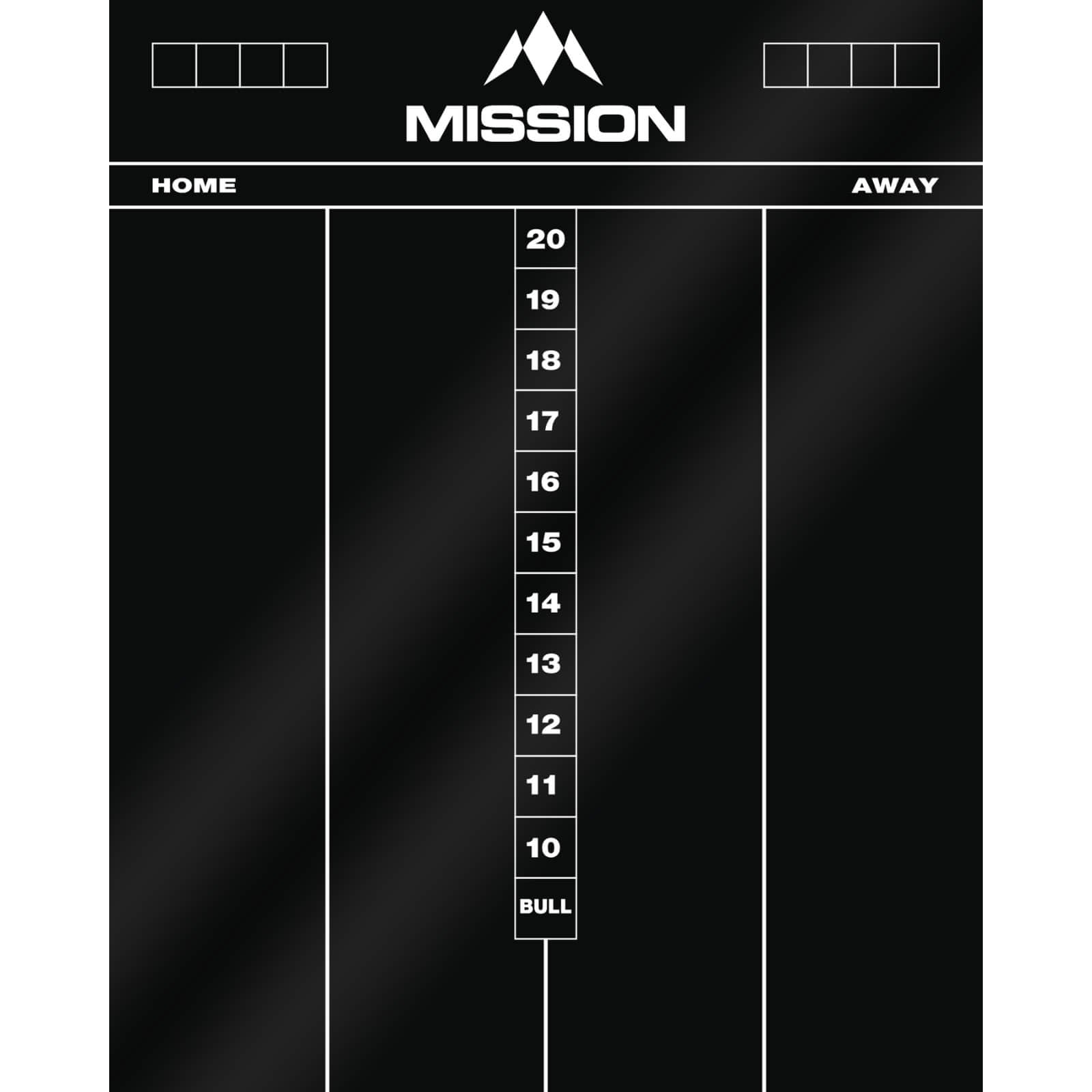 Scoring Accessories - Mission - Marker Boards - Drywipe Scoreboard - Black Acrylic - Cricket 