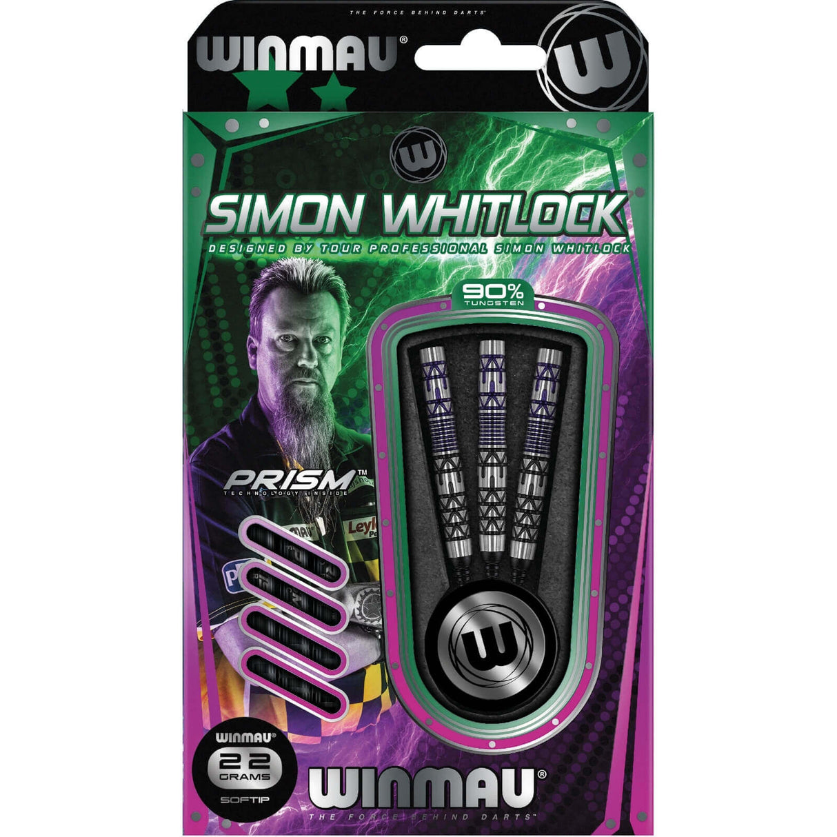 Winmau - Simon Whitlock Special Edition Darts - Soft Tip - 90% Tungsten - 22g -