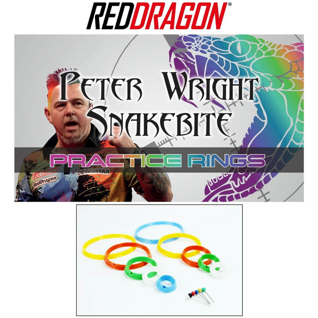 Red Dragon - Peter Snakebite Wright - Darts Practice Rings -