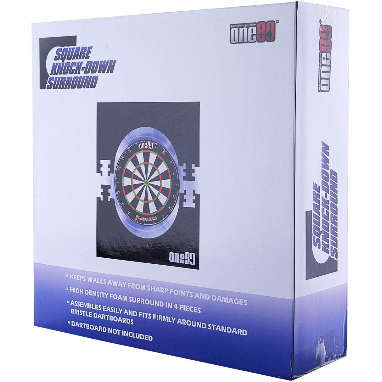 One80 - Knock-Down 4 Piece Square Dartboard Surround -