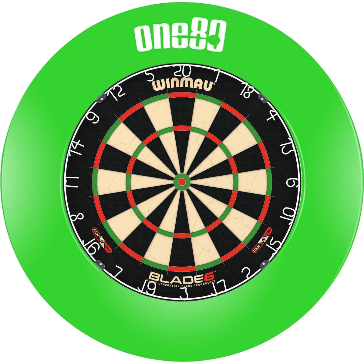 Surrounds &amp; Dartboards - One80 - Printed Dartboard Surround &amp; Dartboard Bundle - Choose Your Board Green / Winmau - Blade 6