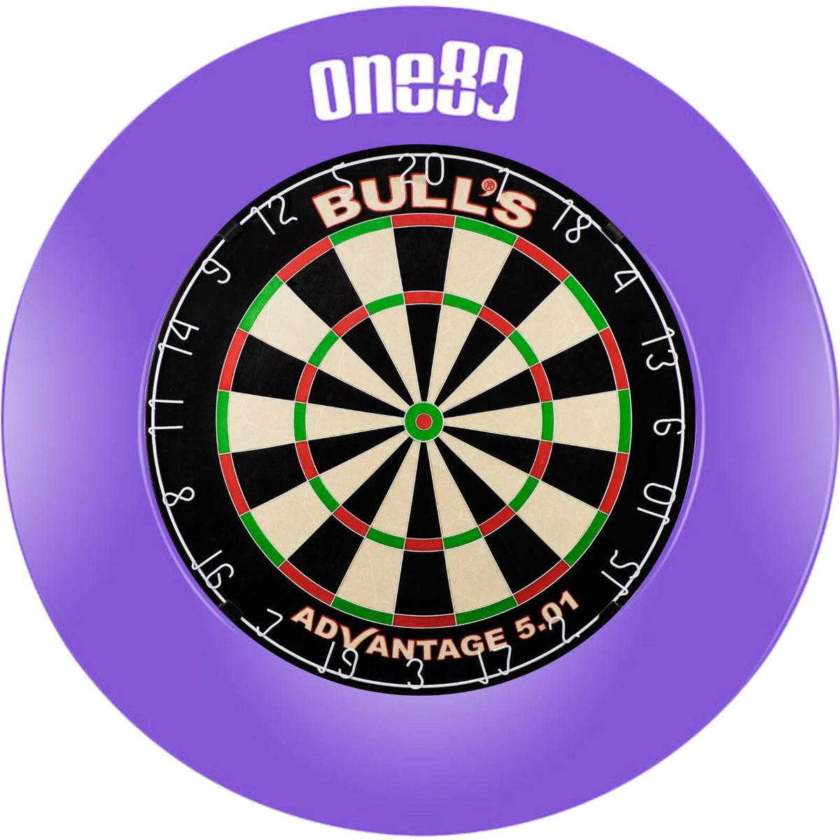Surrounds &amp; Dartboards - One80 - Printed Dartboard Surround &amp; Dartboard Bundle - Choose Your Board Purple / Bulls NL - Advantage 501