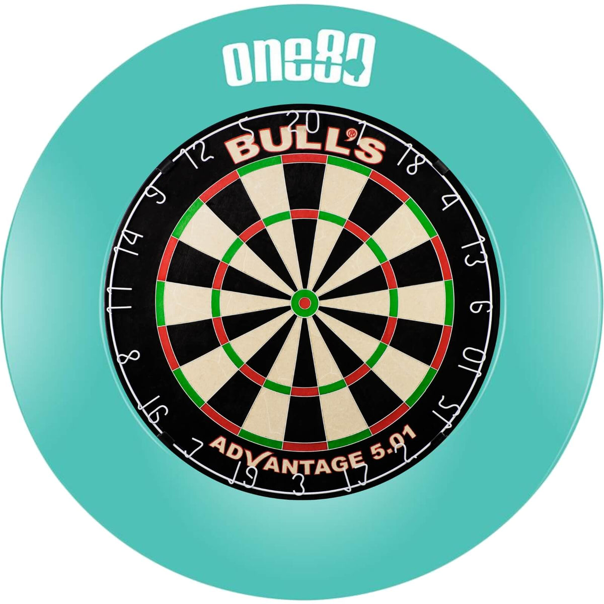 Surrounds &amp; Dartboards - One80 - Printed Dartboard Surround &amp; Dartboard Bundle - Choose Your Board Teal / Bulls NL - Advantage 501