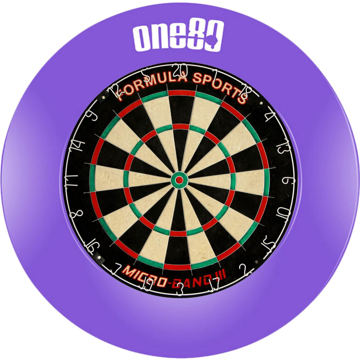 Surrounds &amp; Dartboards - One80 - Printed Dartboard Surround &amp; Dartboard Bundle - Choose Your Board Purple / Formula Sports - Micro Band 3