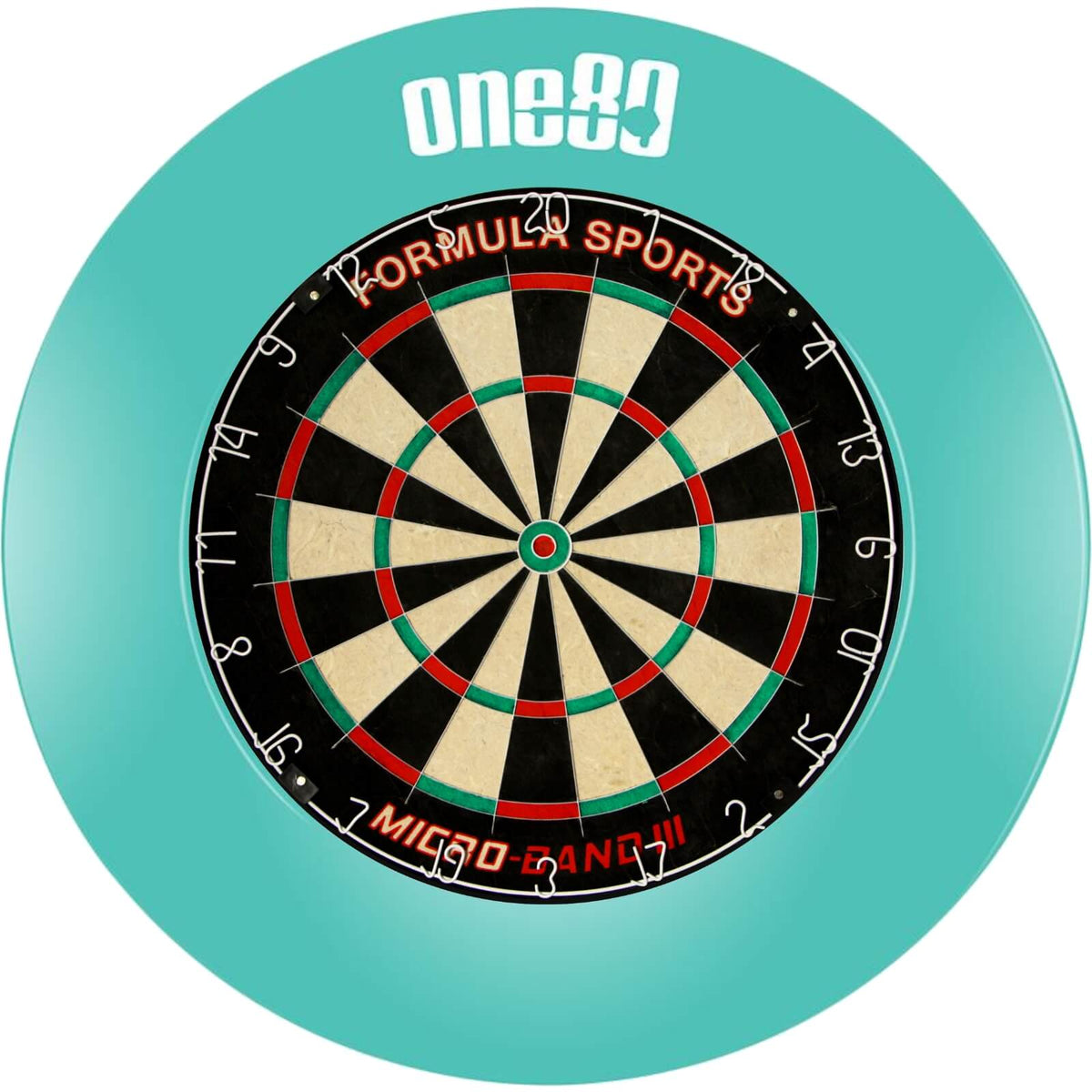 Surrounds &amp; Dartboards - One80 - Printed Dartboard Surround &amp; Dartboard Bundle - Choose Your Board Teal / Formula Sports - Micro Band 3