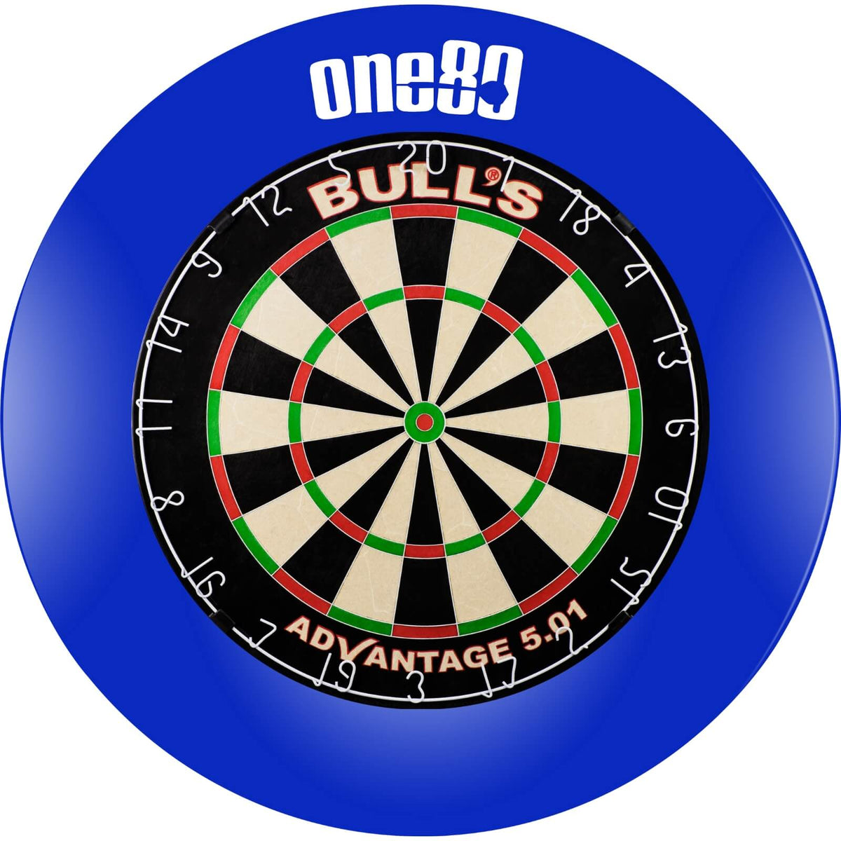 Surrounds &amp; Dartboards - One80 - Printed Dartboard Surround &amp; Dartboard Bundle - Choose Your Board Blue / Bulls NL - Advantage 501