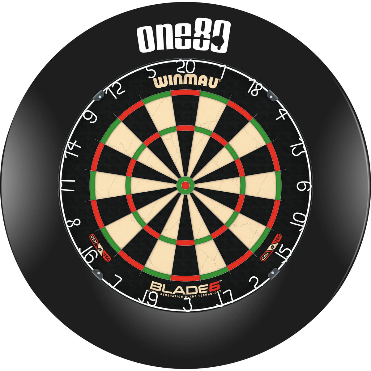 Surrounds &amp; Dartboards - One80 - Printed Dartboard Surround &amp; Dartboard Bundle - Choose Your Board Black / Winmau - Blade 6