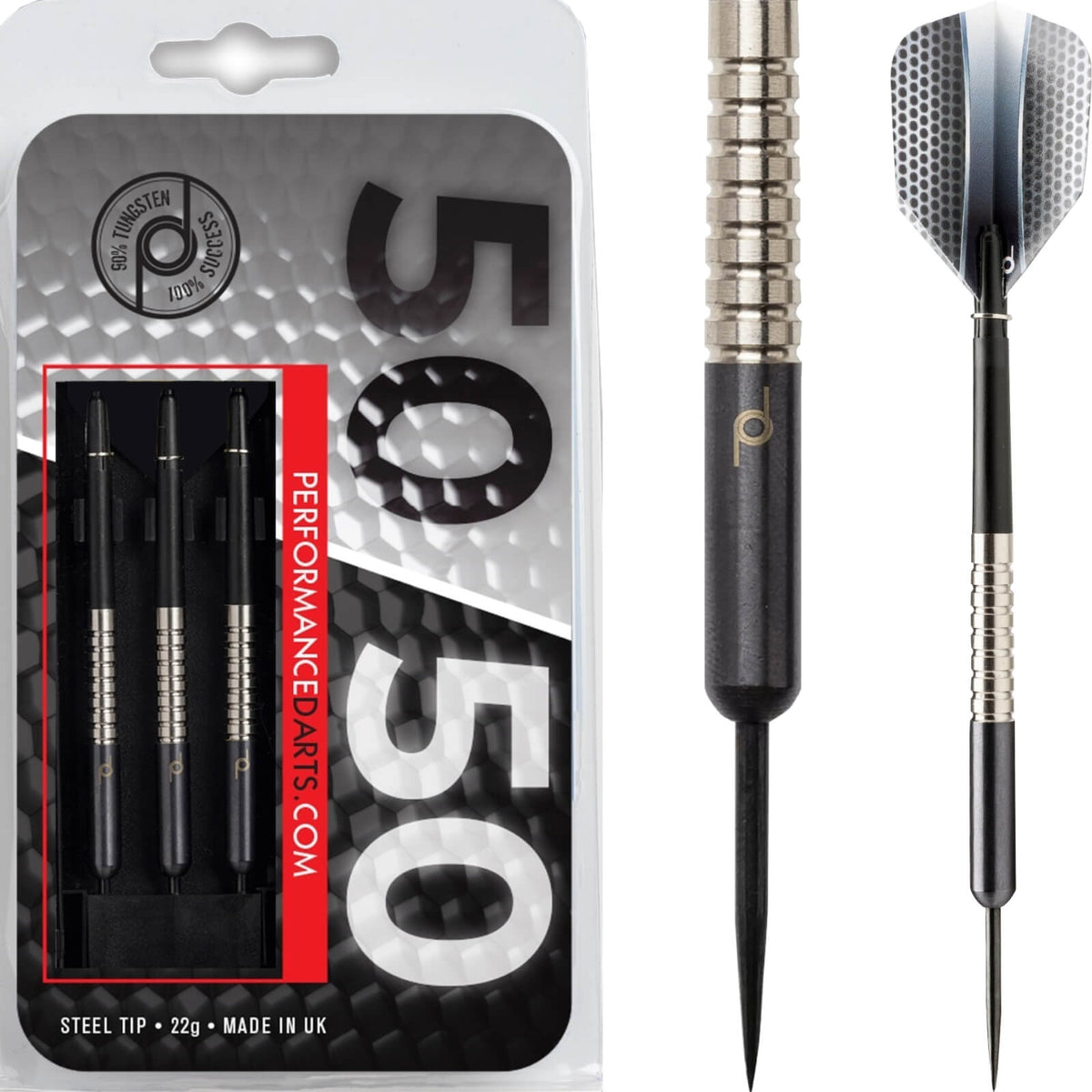 Darts - Performance Darts - 50/50 - Steel Tip - 90% Tungsten - 22g 24g 
