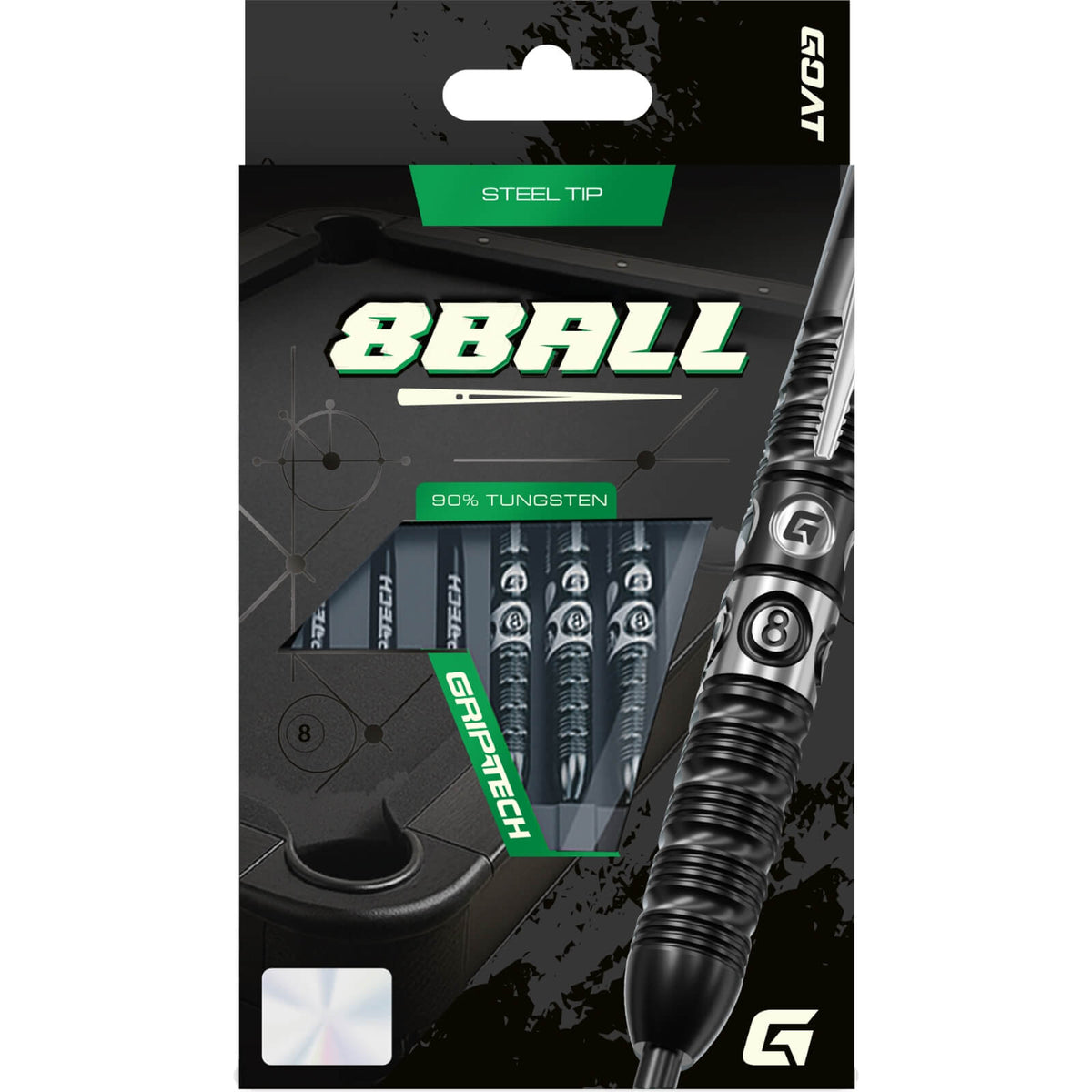 GOAT - 8-Ball Darts - Steel Tip - 90% Tungsten - 22g 24g 26g