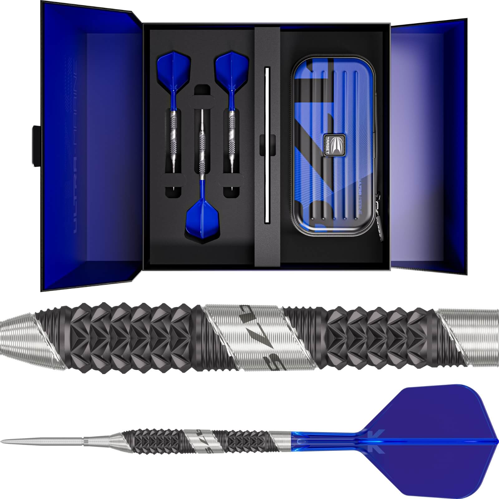 Darts - Target - 975 Ultra Marine 02 Darts - Swiss Point - Steel Tip - 97.5% Tungsten - 21g 23g 25g 