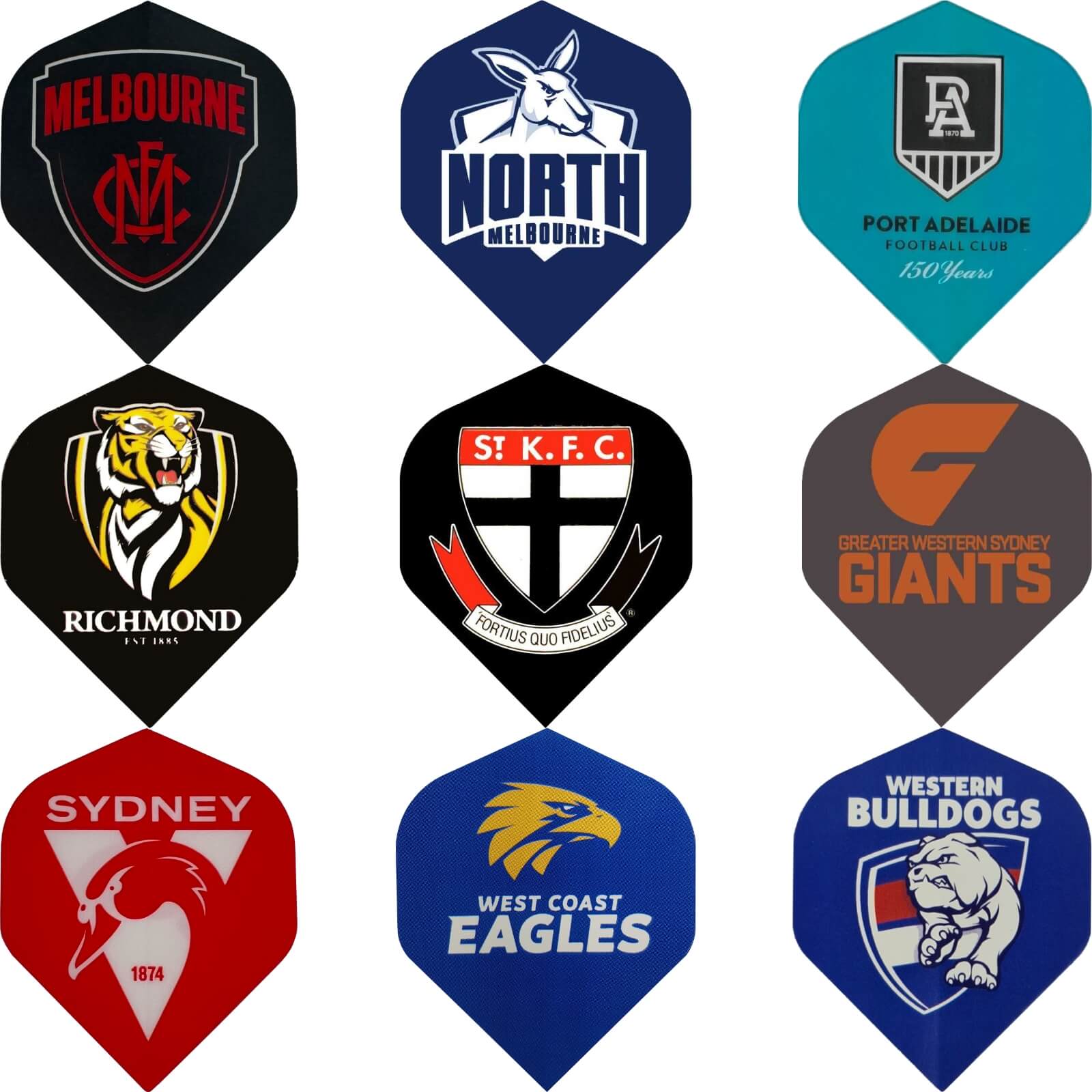 Dart Flights - AFL - Official Teams - Big Wing Dart Flights 