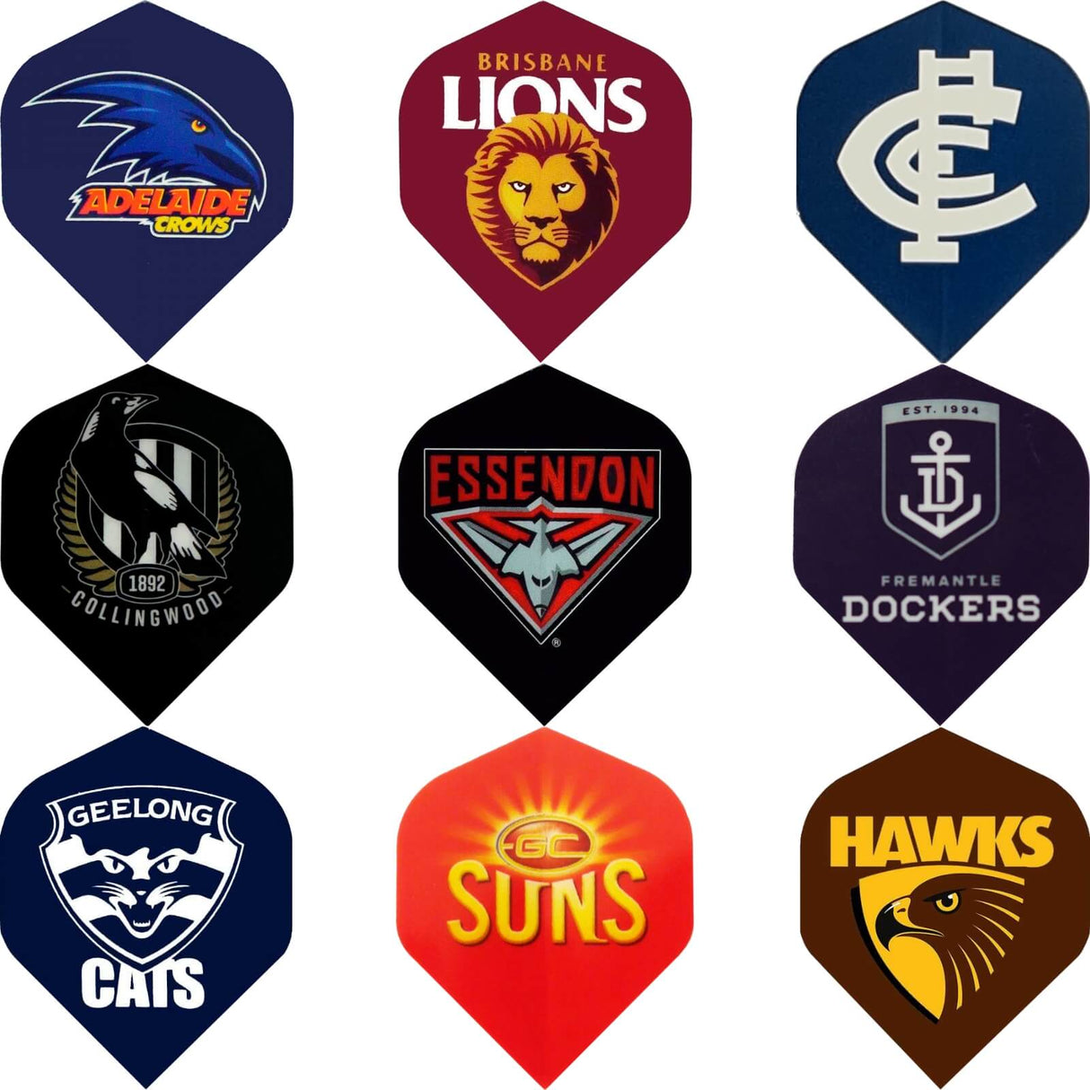 AFL - Official Teams - Big Wing Dart Flights -
