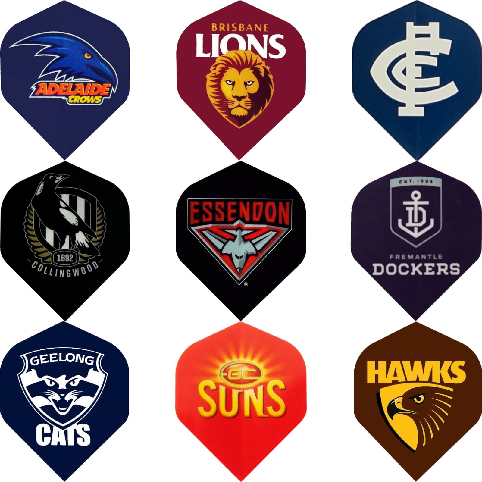 Dart Flights - AFL - Official Teams - Big Wing Dart Flights 