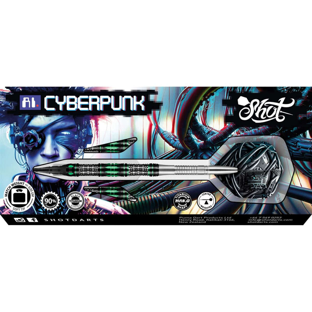 Darts - Shot - AI Cyberpunk Darts - Soft Tip - 90% Tungsten - 20g