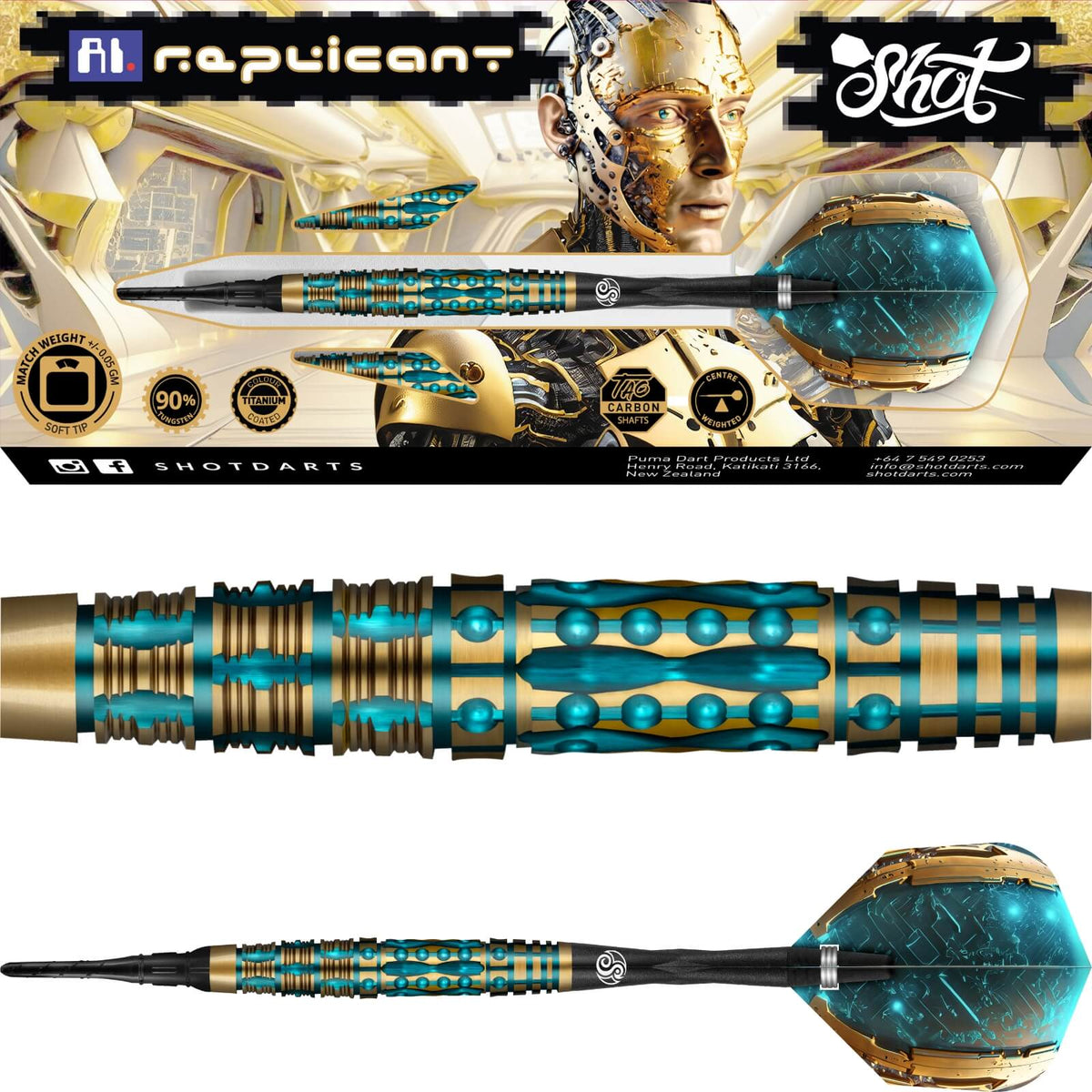Darts - Shot - AI Replicant Darts - Soft Tip - 90% Tungsten - 20g