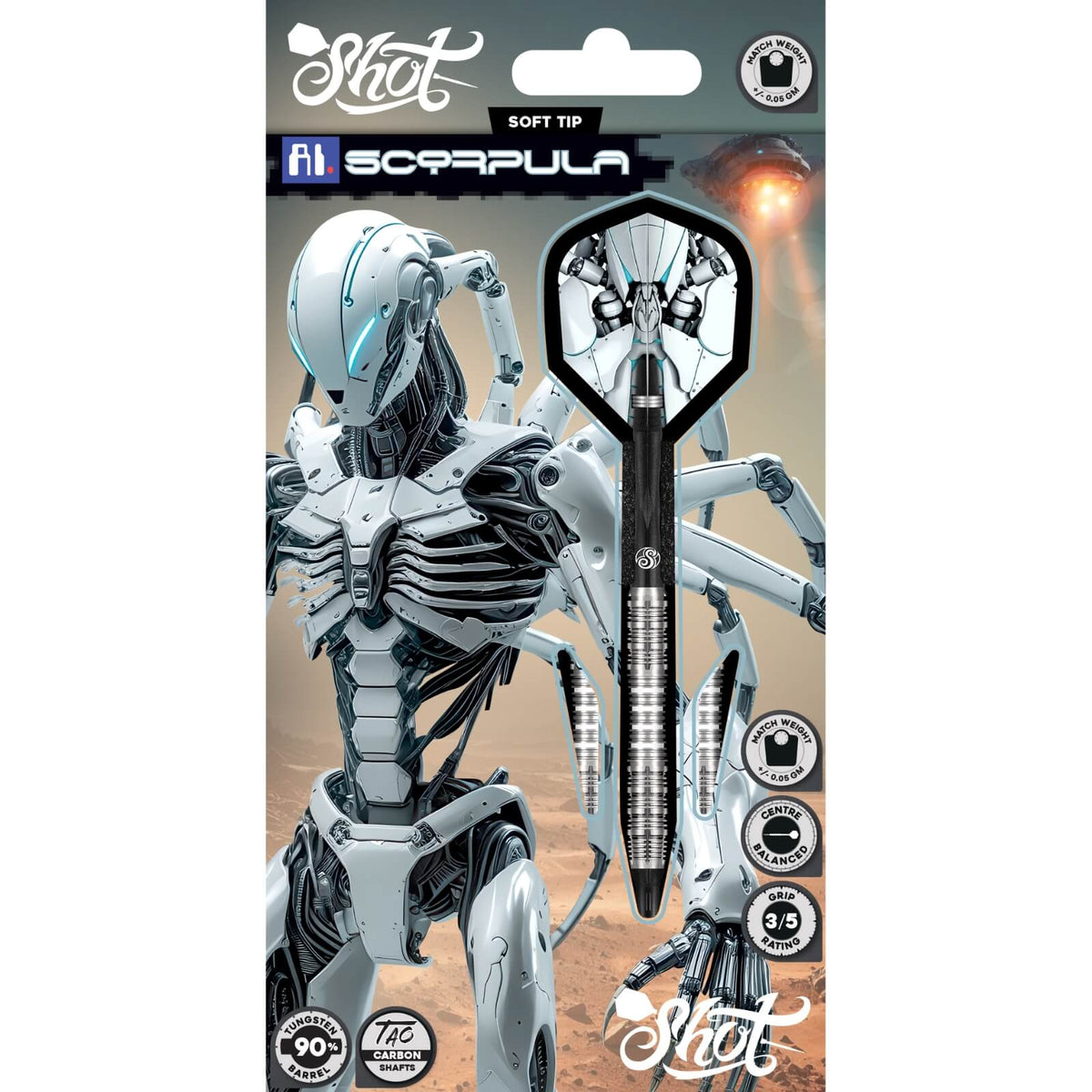 Shot - AI Scorpula Darts - Soft Tip - 90% Tungsten - 20g