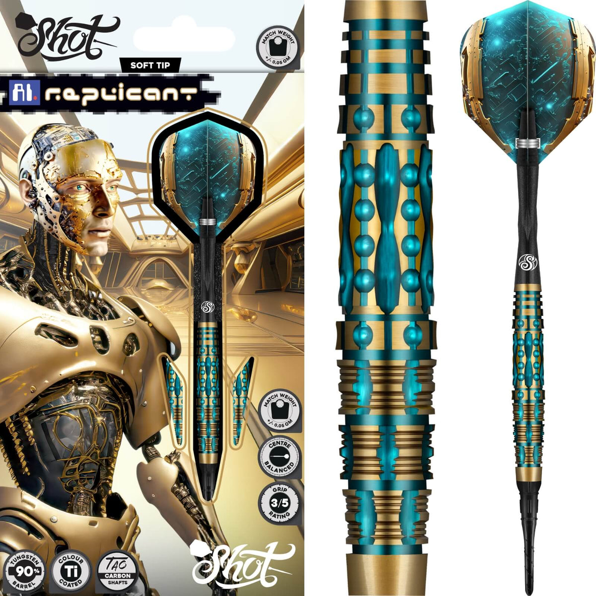 Shot - AI Replicant Darts - Soft Tip - 90% Tungsten - 20g