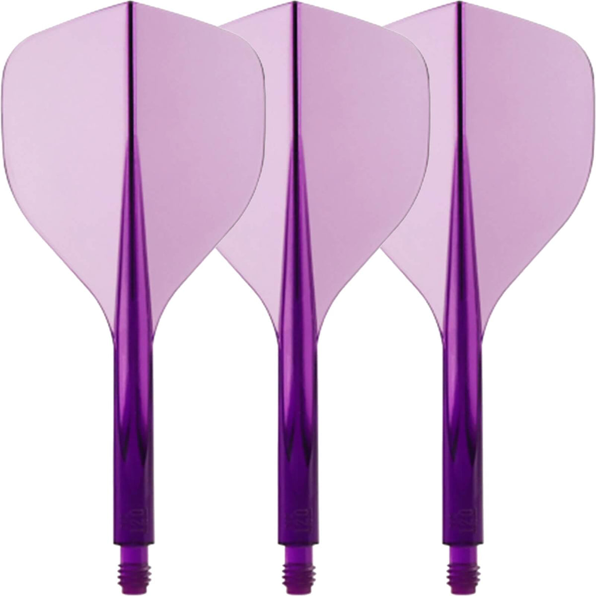 Dart Flights - Condor - Axe 120 - Tri-Fin Dart Flights - Integrated Flight &amp; Shaft System Short (21.5mm) / Purple