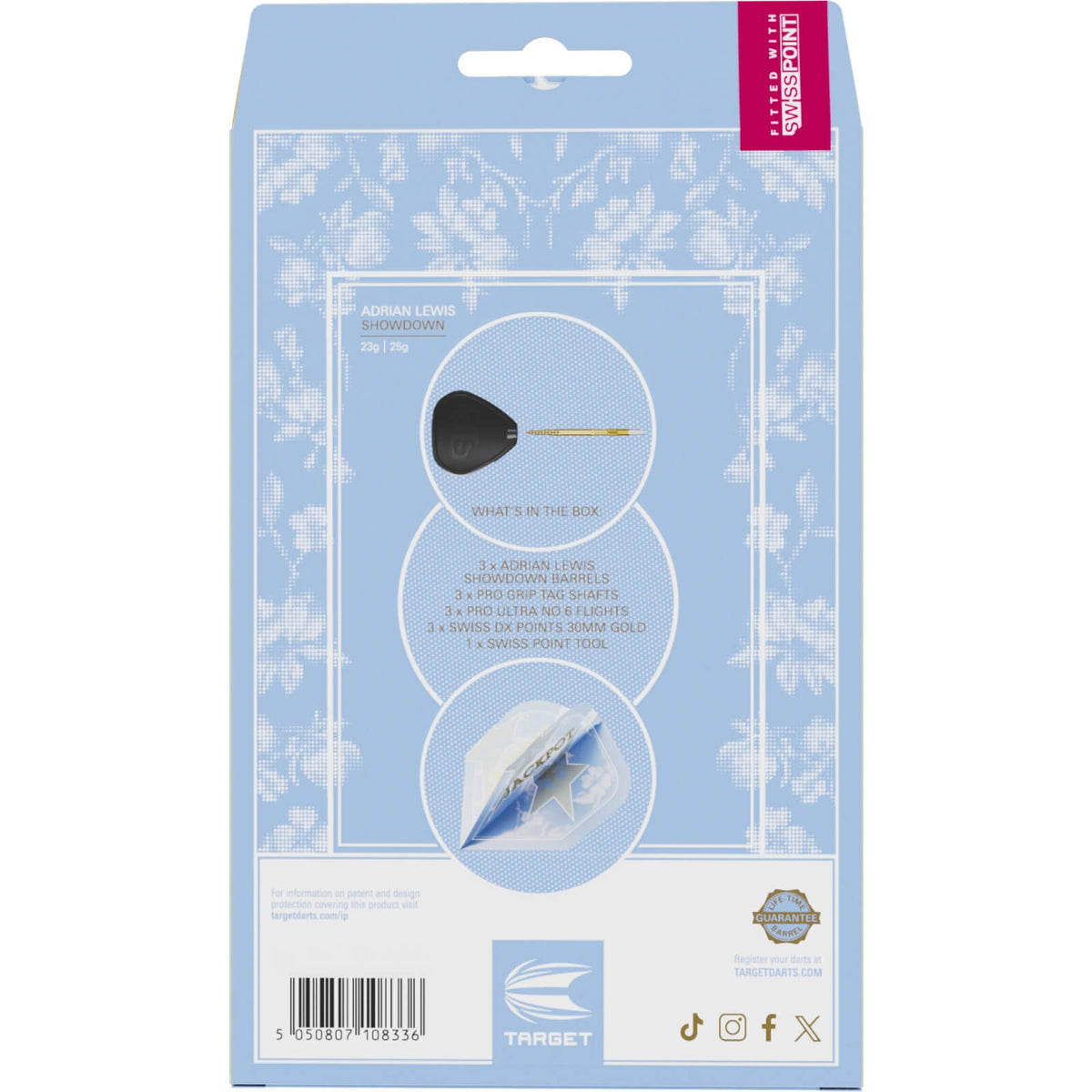 Target - Adrian Lewis Showdown Darts - Swiss Point - 95% Tungsten - 23g 25g