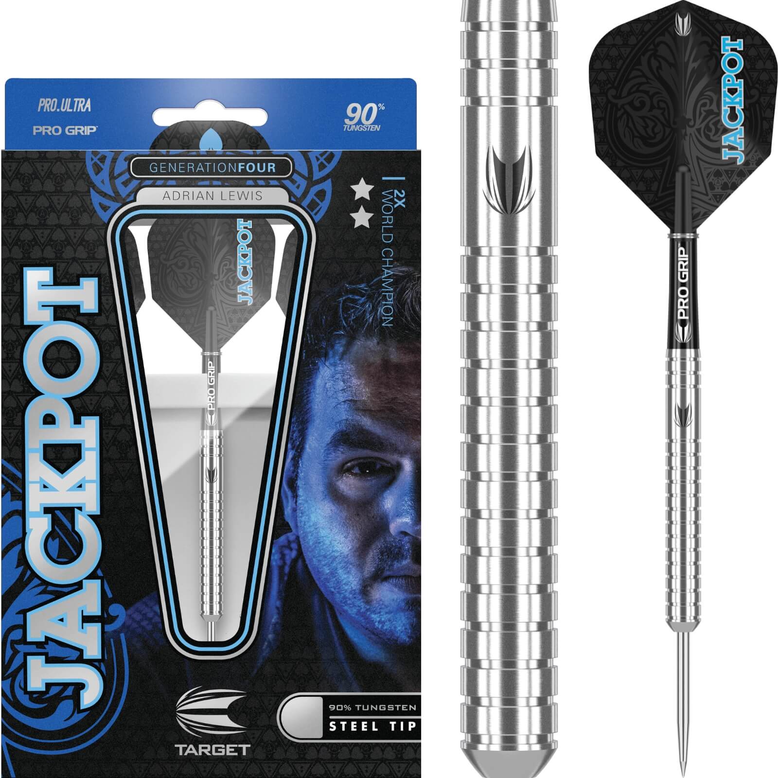 Darts - Target - Adrian Lewis Gen 4 Darts - Steel Tip - 90% Tungsten - 22g 24g 26g 