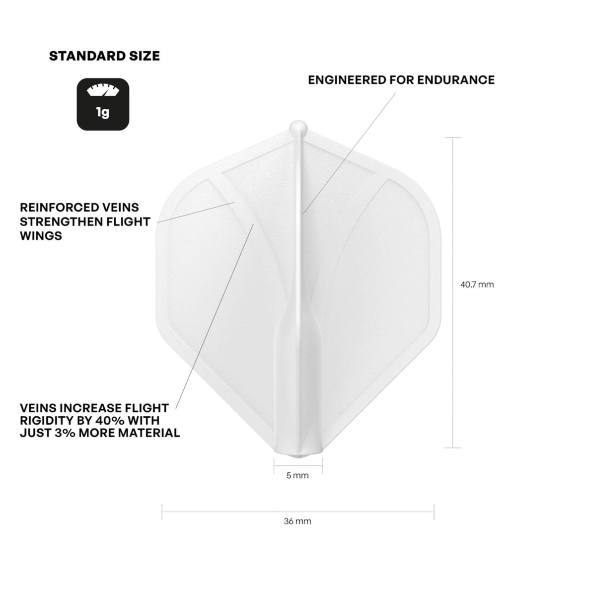Dart Flights - Shot - Airfoil Moulded - Big Wing Dart Flights