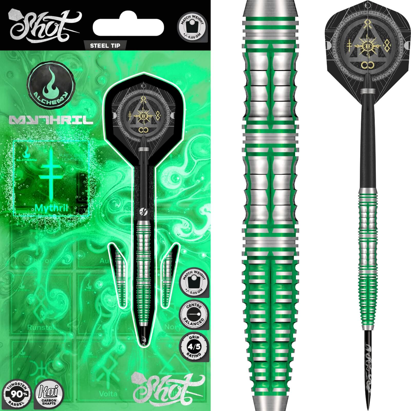 Shot - Alchemy Mythril Darts - 90% Tungsten - 23g 24g 25g