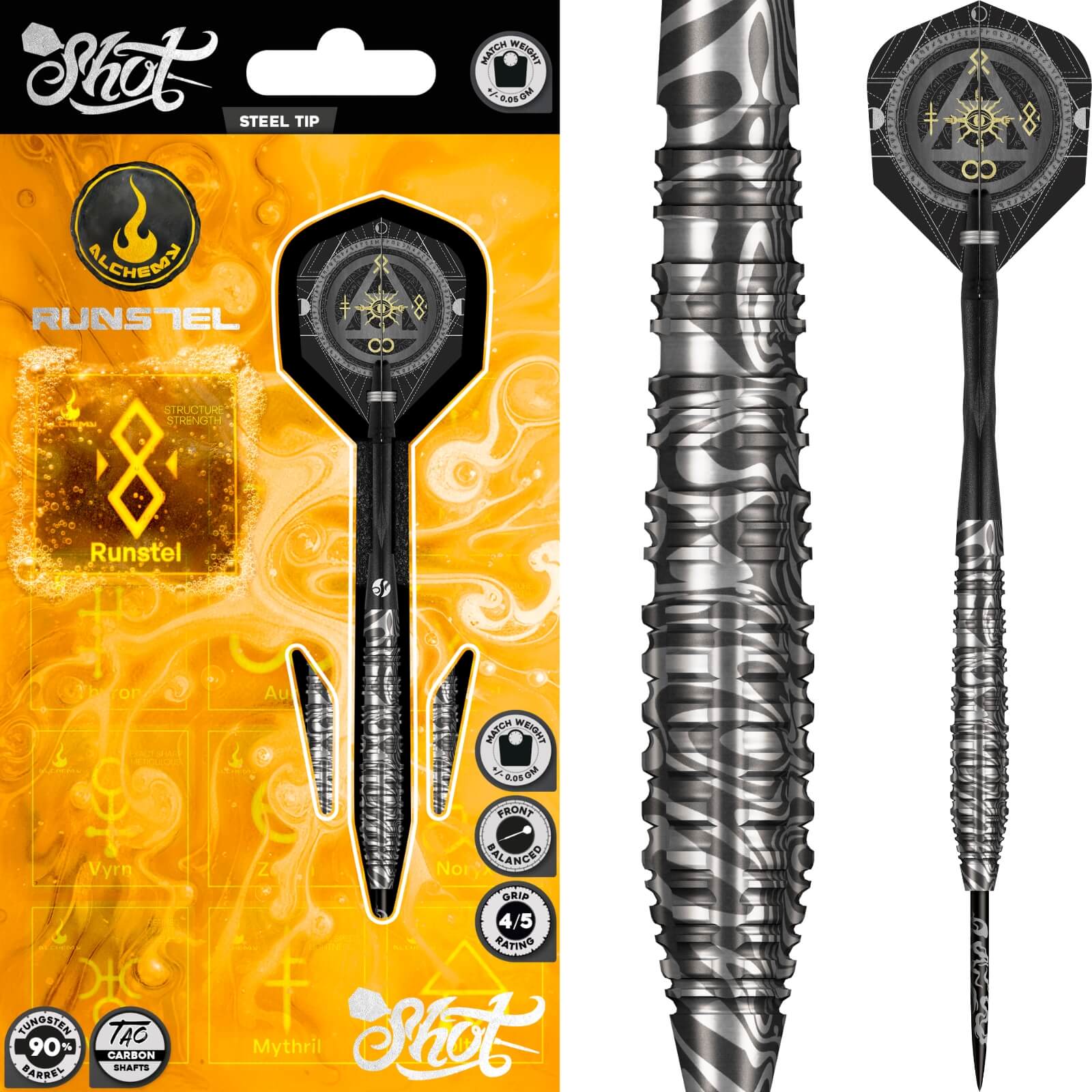 Shot - Alchemy Runstel Darts - 90% Tungsten - 23g 24g 26g 28g