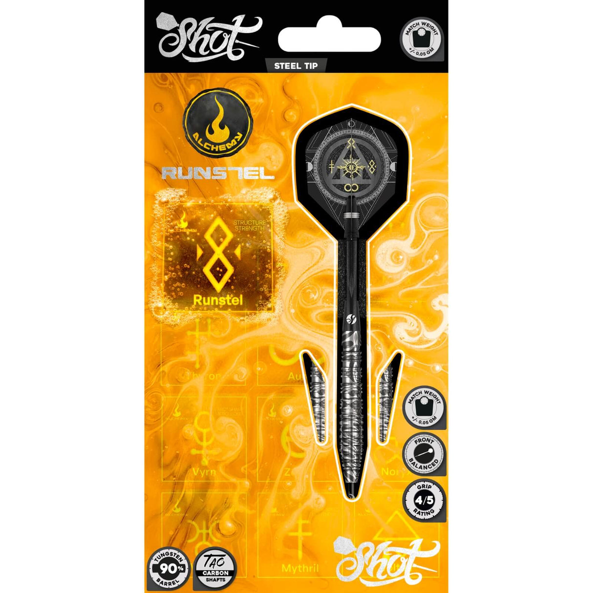 Shot - Alchemy Runstel Darts - 90% Tungsten - 23g 24g 26g 28g -