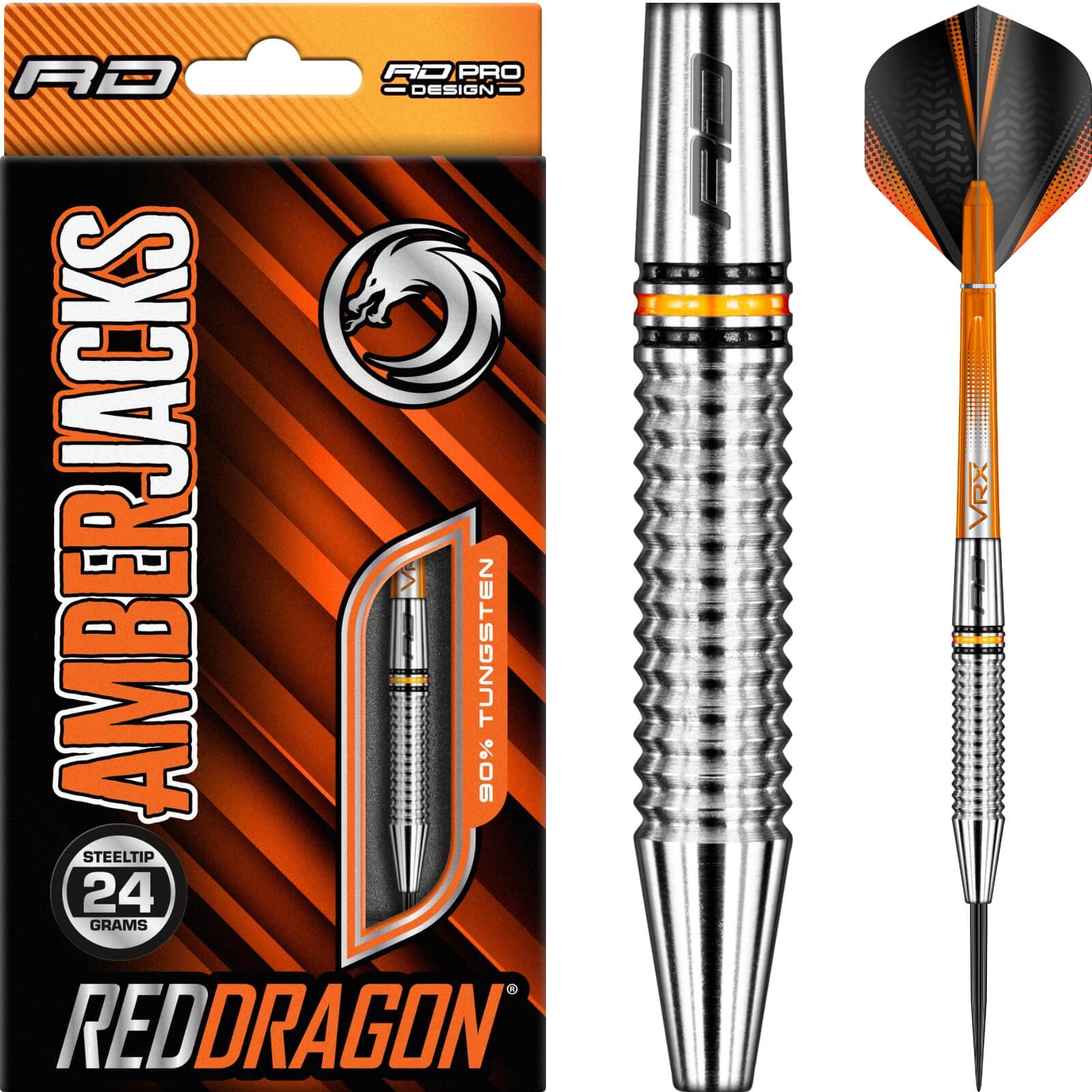 Darts - Red Dragon - Amberjack 17 Darts - Steel Tip - 90% Tungsten - 24g 26g 