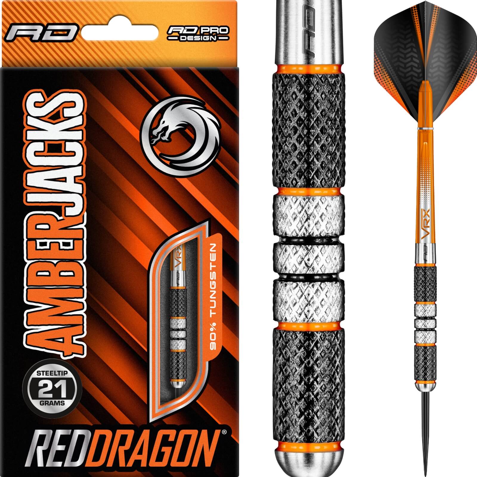 Darts - Red Dragon - Amberjack 2 Darts - Steel Tip - 90% Tungsten - 21g 