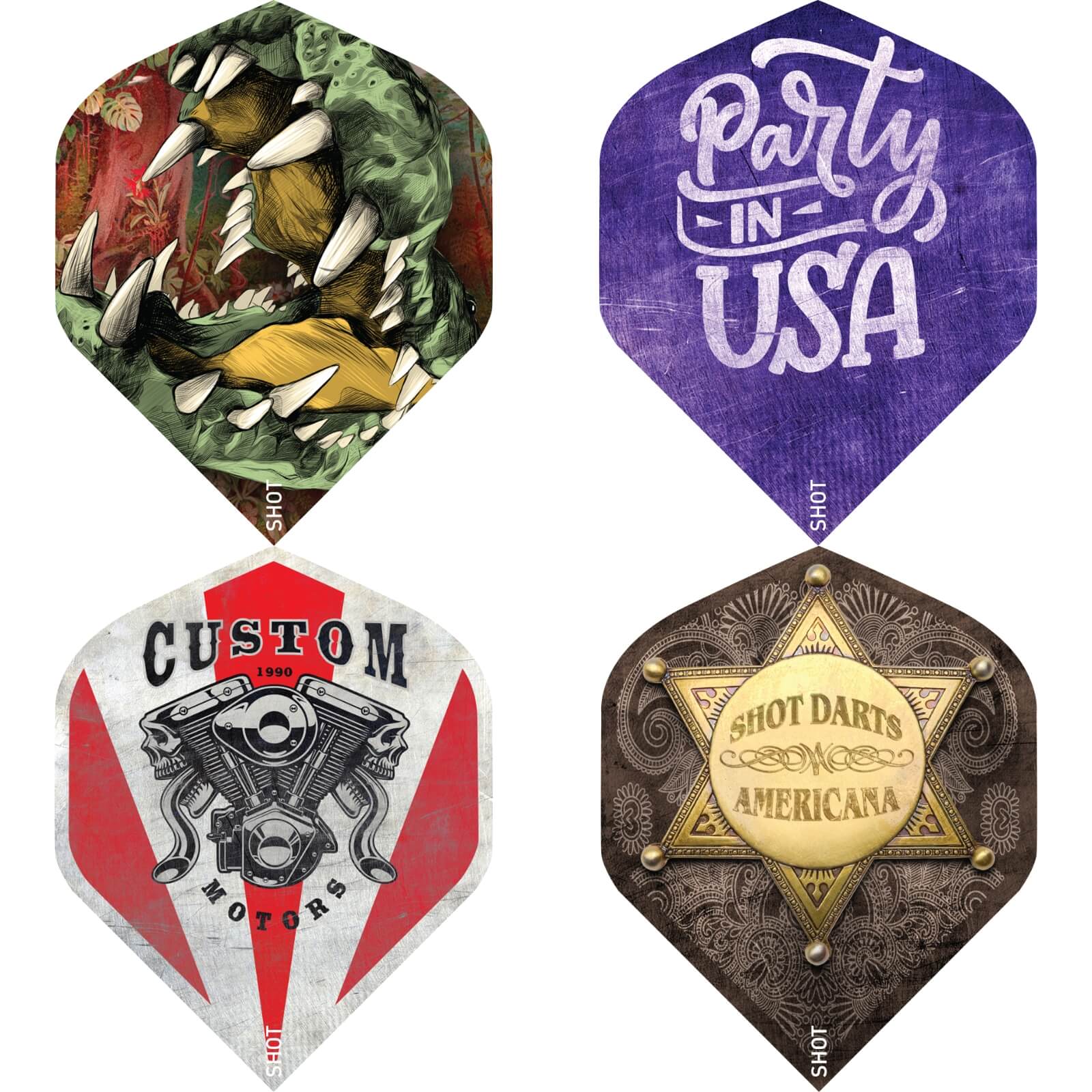 Shot - Americana - Big Wing Dart Flights -