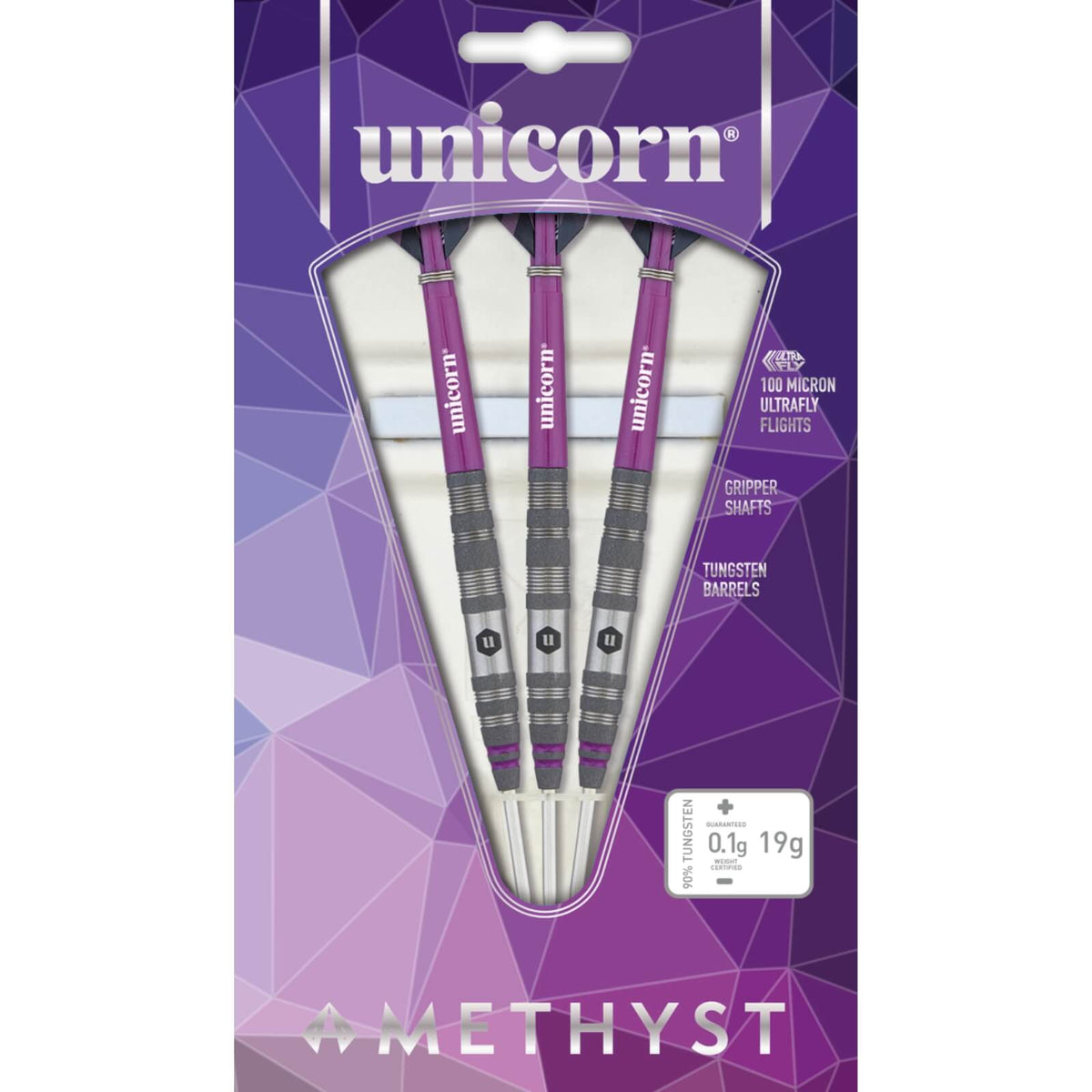Darts - Unicorn - Amethyst Style 2 Darts - Steel Tip - 90% Tungsten - 19g 21g 