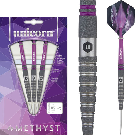 Unicorn - Amethyst Style 4 Darts - 90% Tungsten - 20g 22g -