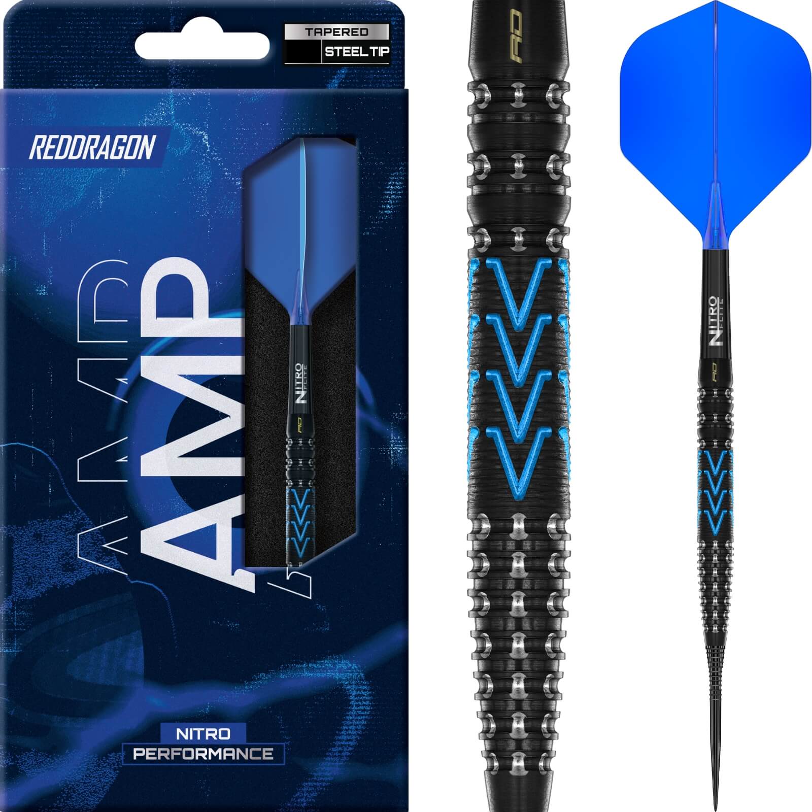 Darts - Red Dragon - Amp Tapered Darts - Steel Tip - 90% Tungsten - 21g 23g