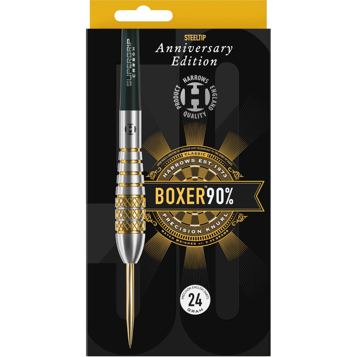 Darts - Harrows - 50th Anniversary Boxer Bomb Darts - Steel Tip - 90% Tungsten - 22g 24g 26g 