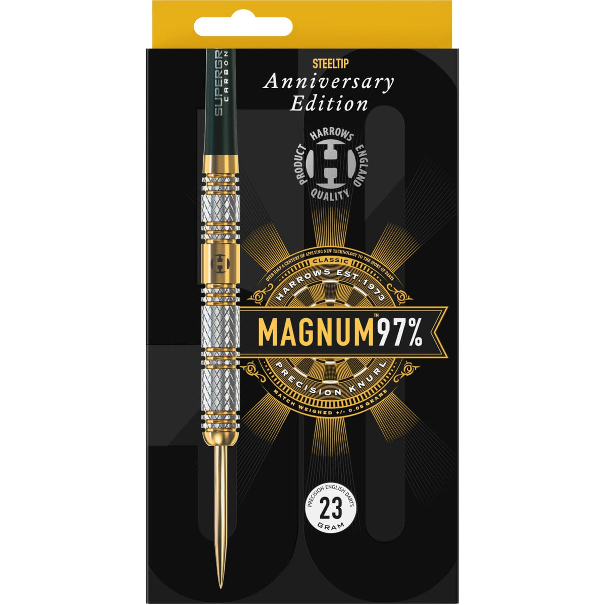 Darts - Harrows - 50th Anniversary Magnum Darts - Steel Tip - 97% Tungsten - 21g 23g 25g 
