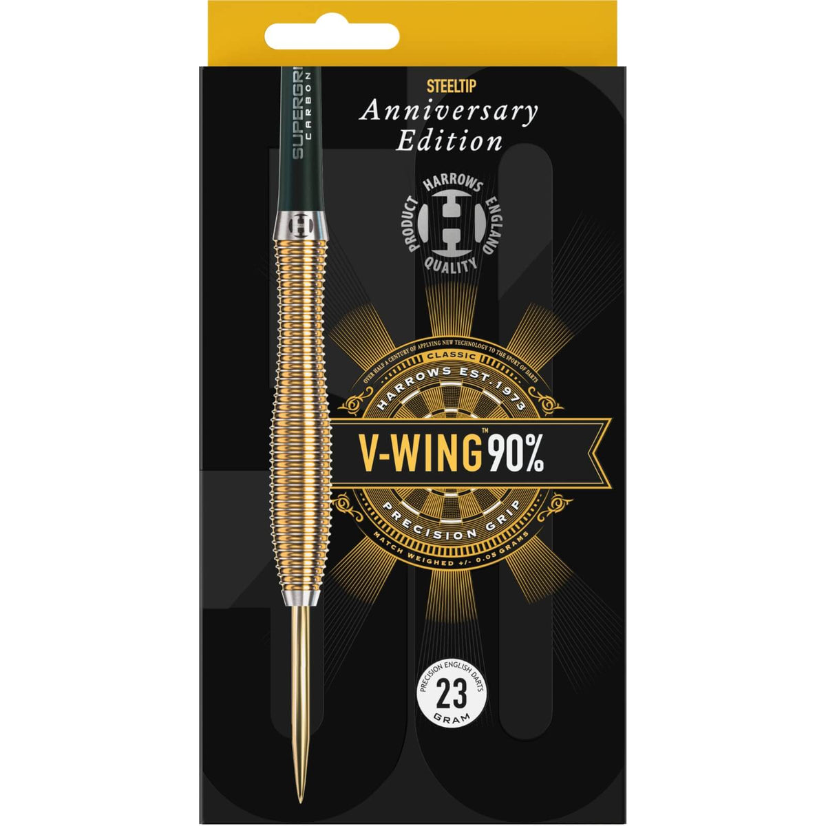 Darts - Harrows - 50th Anniversary V-Wing Darts - Steel Tip - 90% Tungsten - 21g 23g 25g 