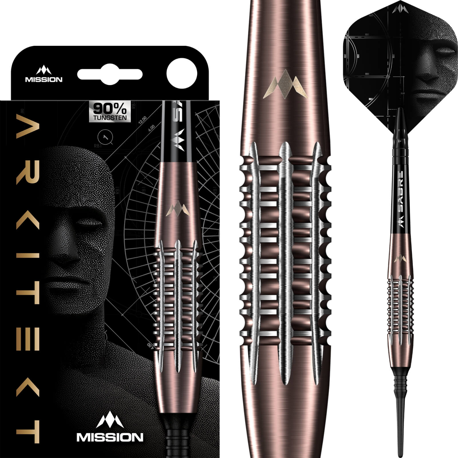 Darts - Mission - Arkitekt Darts - Soft Tip - 90% Tungsten - 19g