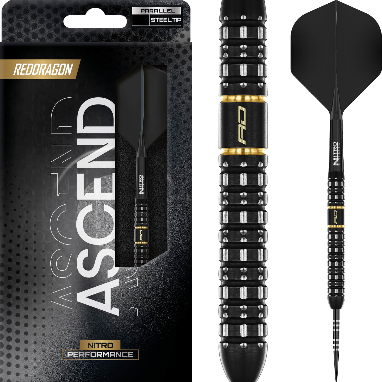 Darts - Red Dragon - Ascend Parallel Darts - Steel Tip - 90% Tungsten - 22g 23g 24g