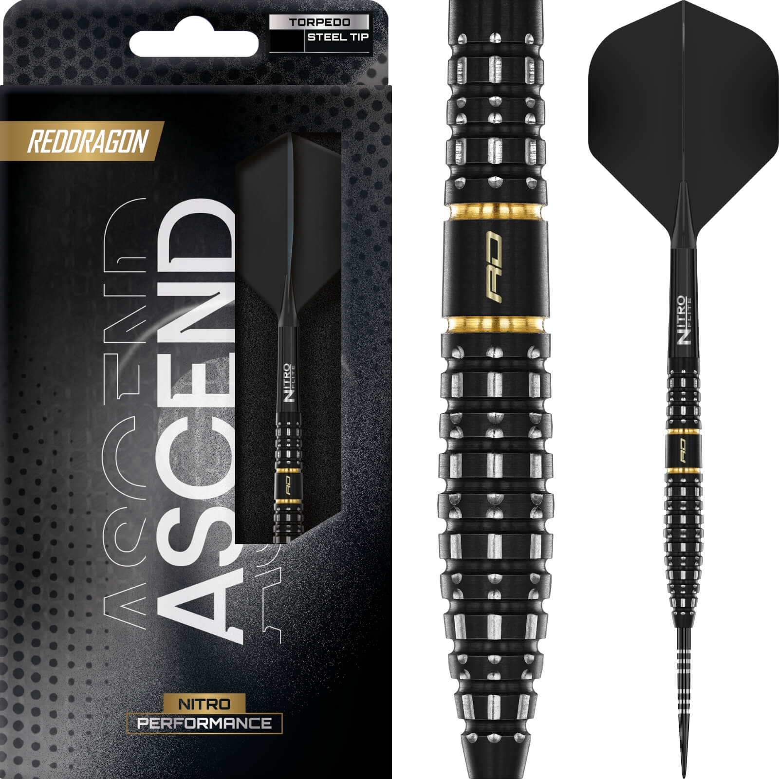 Darts - Red Dragon - Ascend Torpedo Darts - Steel Tip - 90% Tungsten - 23g 25g