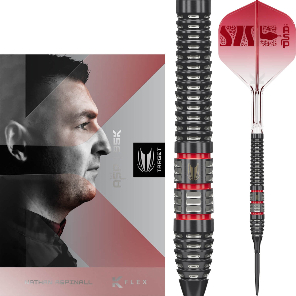 Target - Nathan Aspinall 95K Darts - Swiss Point - Steel Tip - 95% Tungsten - 22g 24g 26g